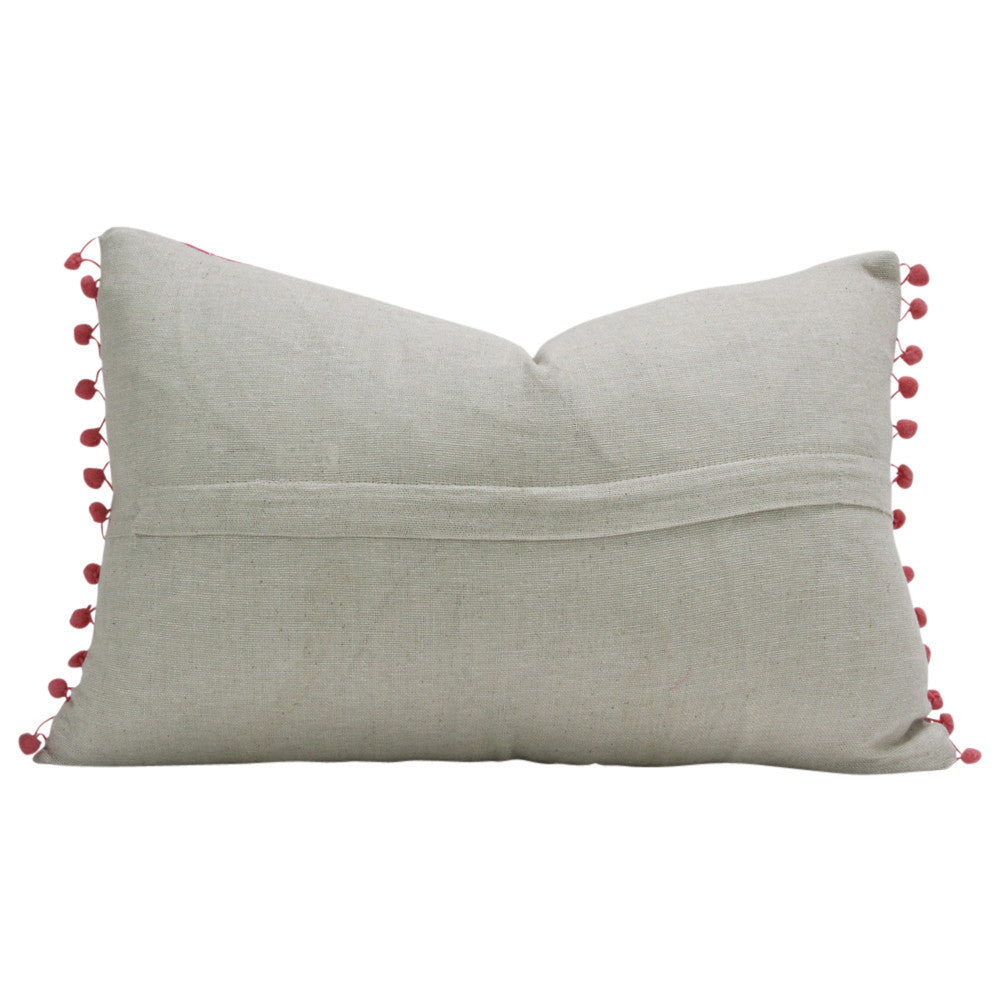 Swati Vivid Rosado Pom Pom Pillow