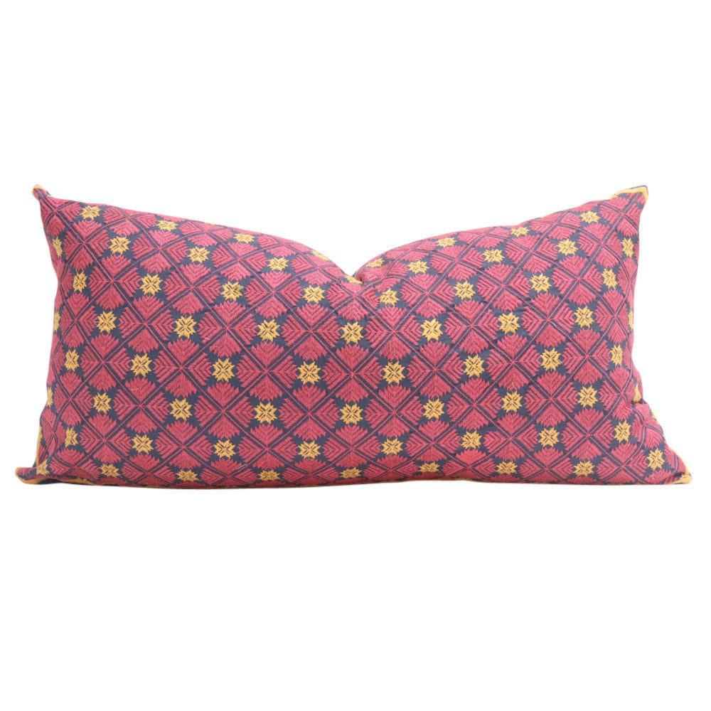 Fuschia Swati Floral Brocade W/ Periwinkle Back