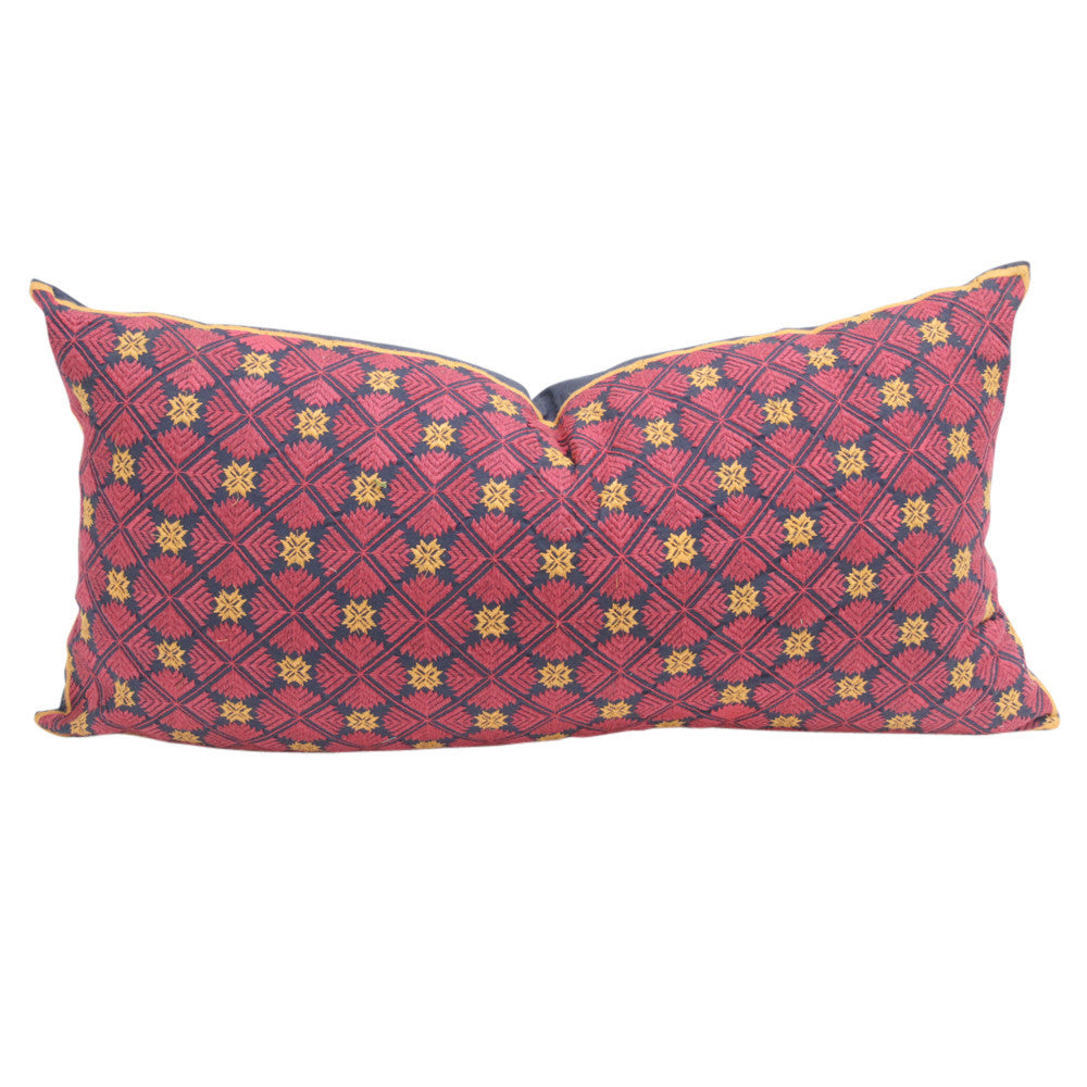 Fuschia Swati Floral Brocade W/ Periwinkle Back