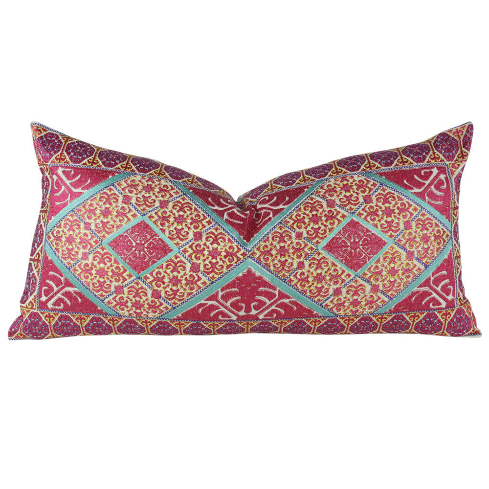 Swati Aqua & Rose Brocade
