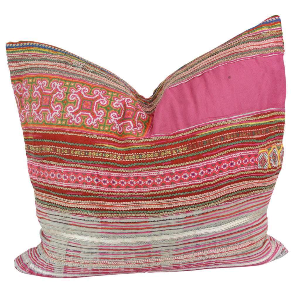 Large Square Hmong Hill Tribe Pillow