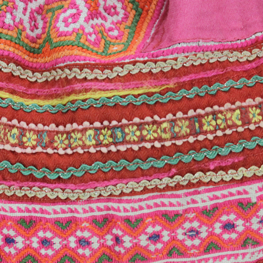 Large Square Hmong Hill Tribe Pillow