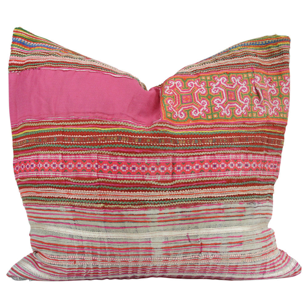 Large Square Hmong Hill Tribe Pillow
