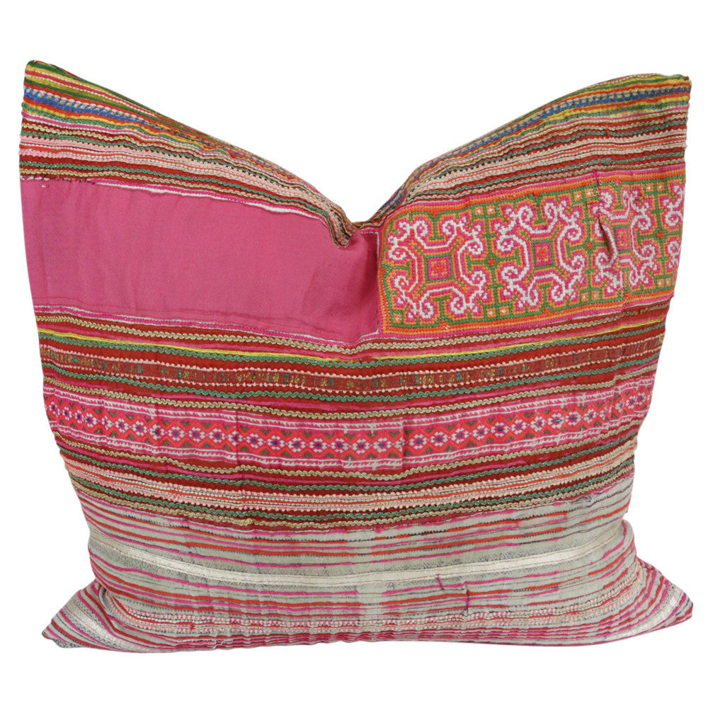 Large Square Hmong Hill Tribe Pillow
