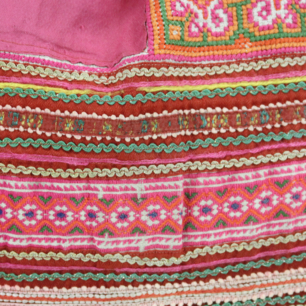 Large Square Hmong Hill Tribe Pillow