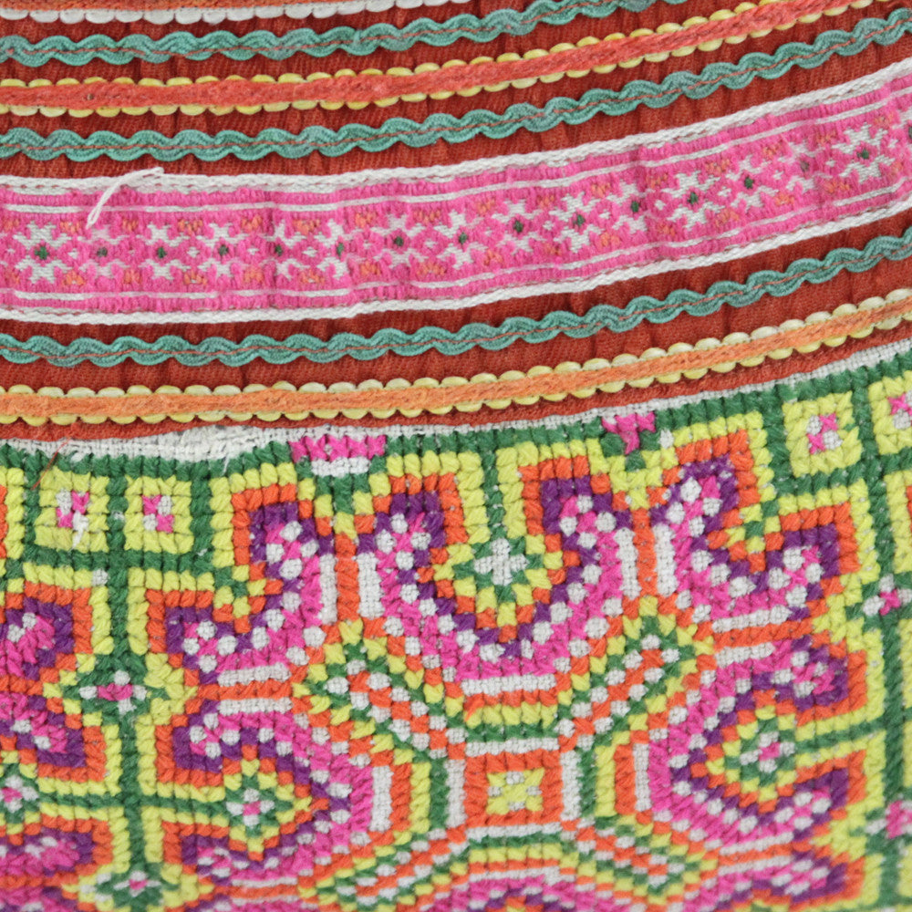 Small Square Hmong Hill Tribe Pillow