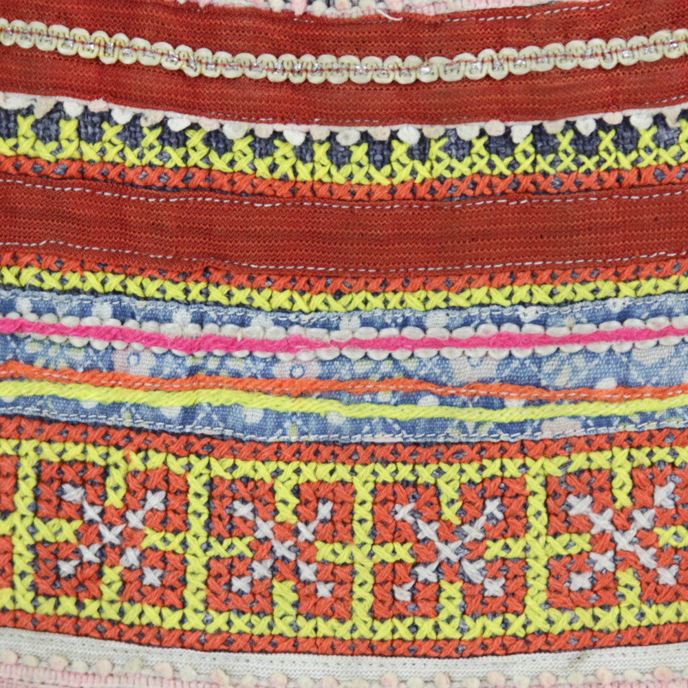 Bold Square Hmong Hill Tribe Pillow