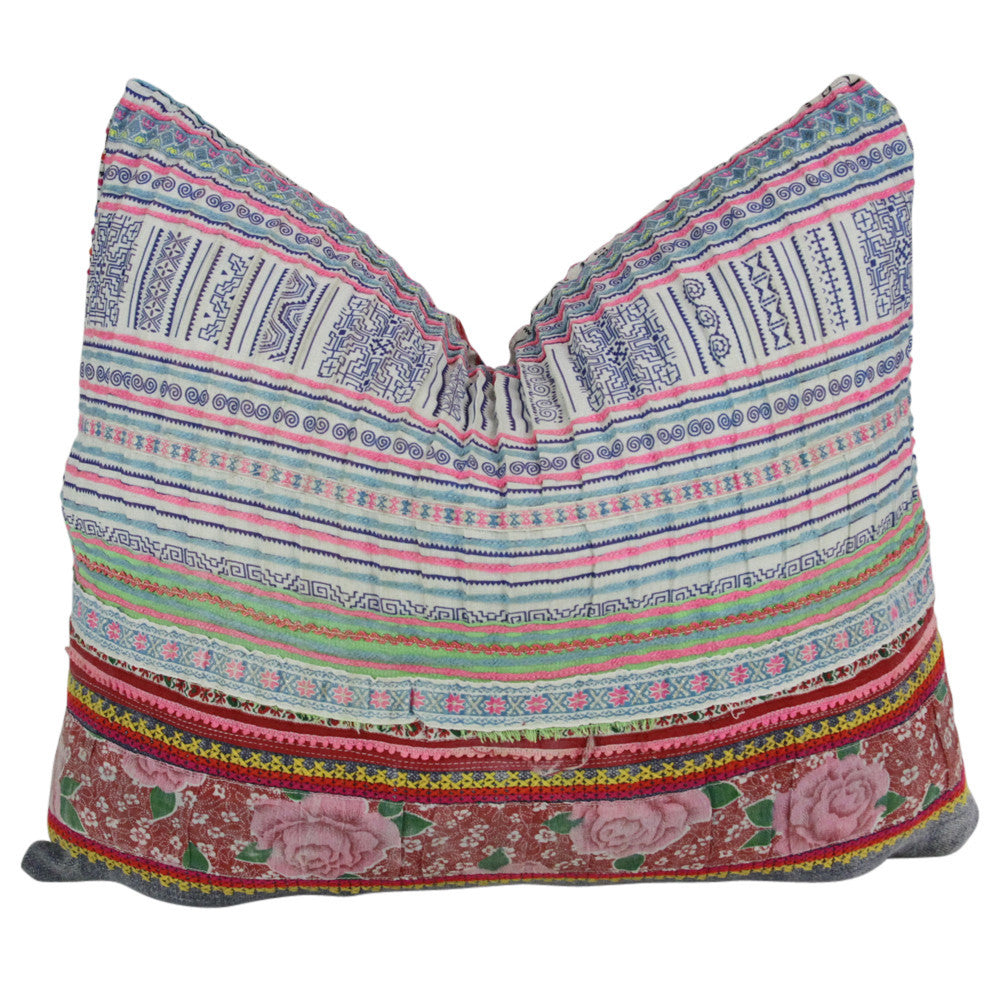 Striped Hmong Hill Tribe Pillow