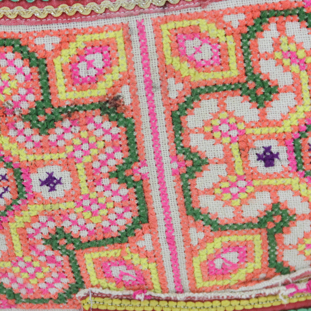 Floral Hmong Hill Tribe Pillow