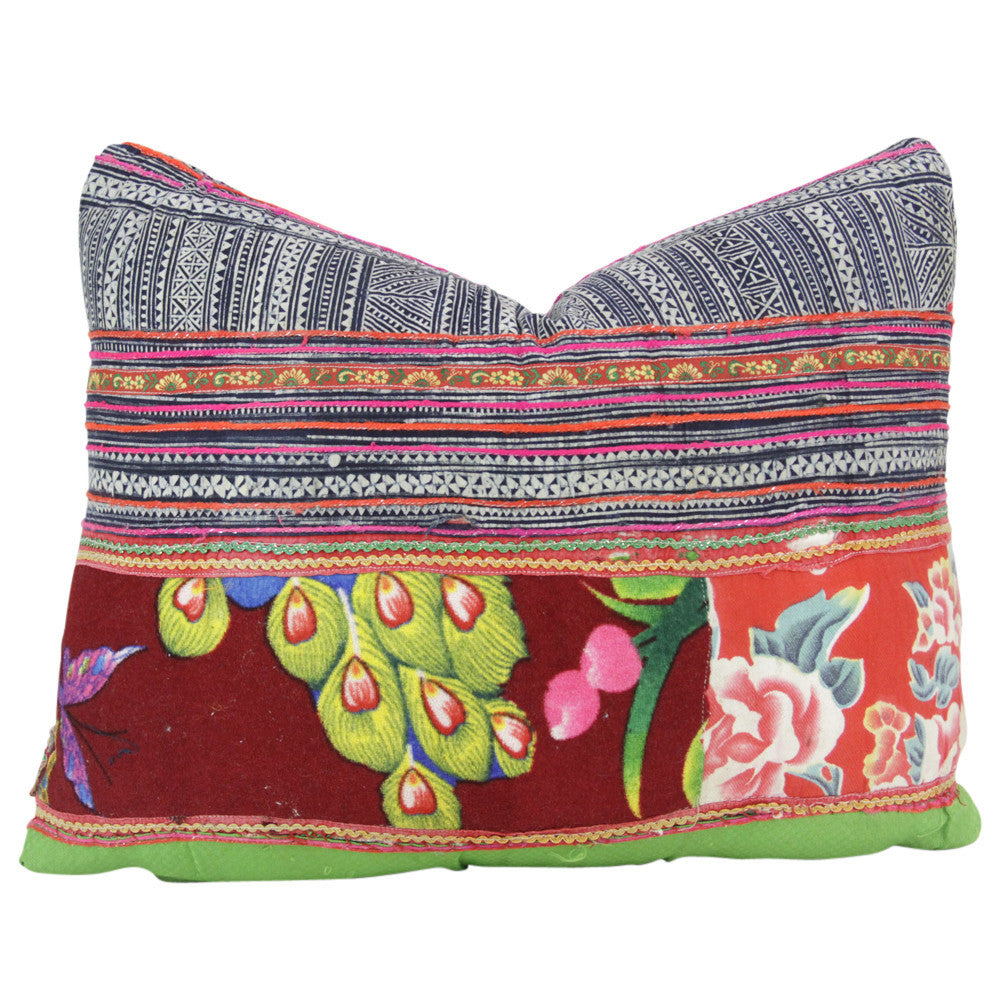 Floral Hmong Hill Tribe Pillow