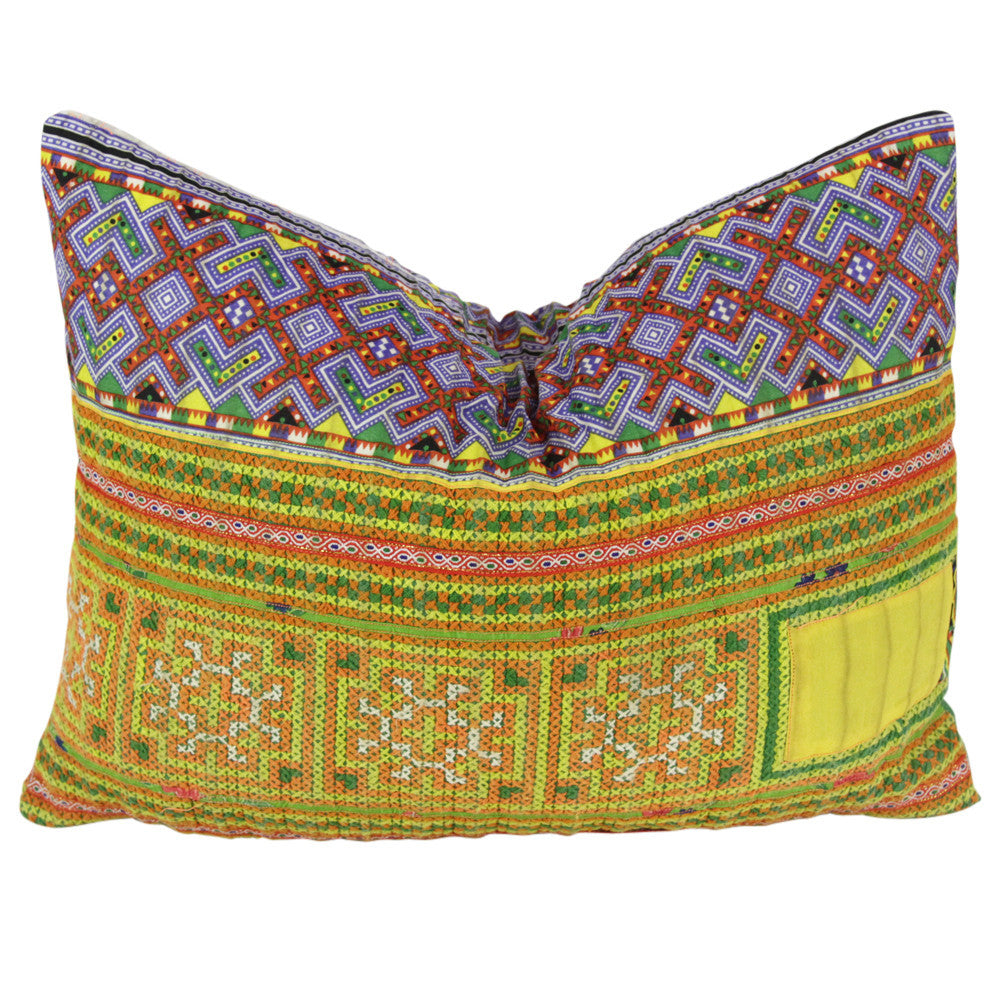Neon Hmong Hill Tribe Pillow