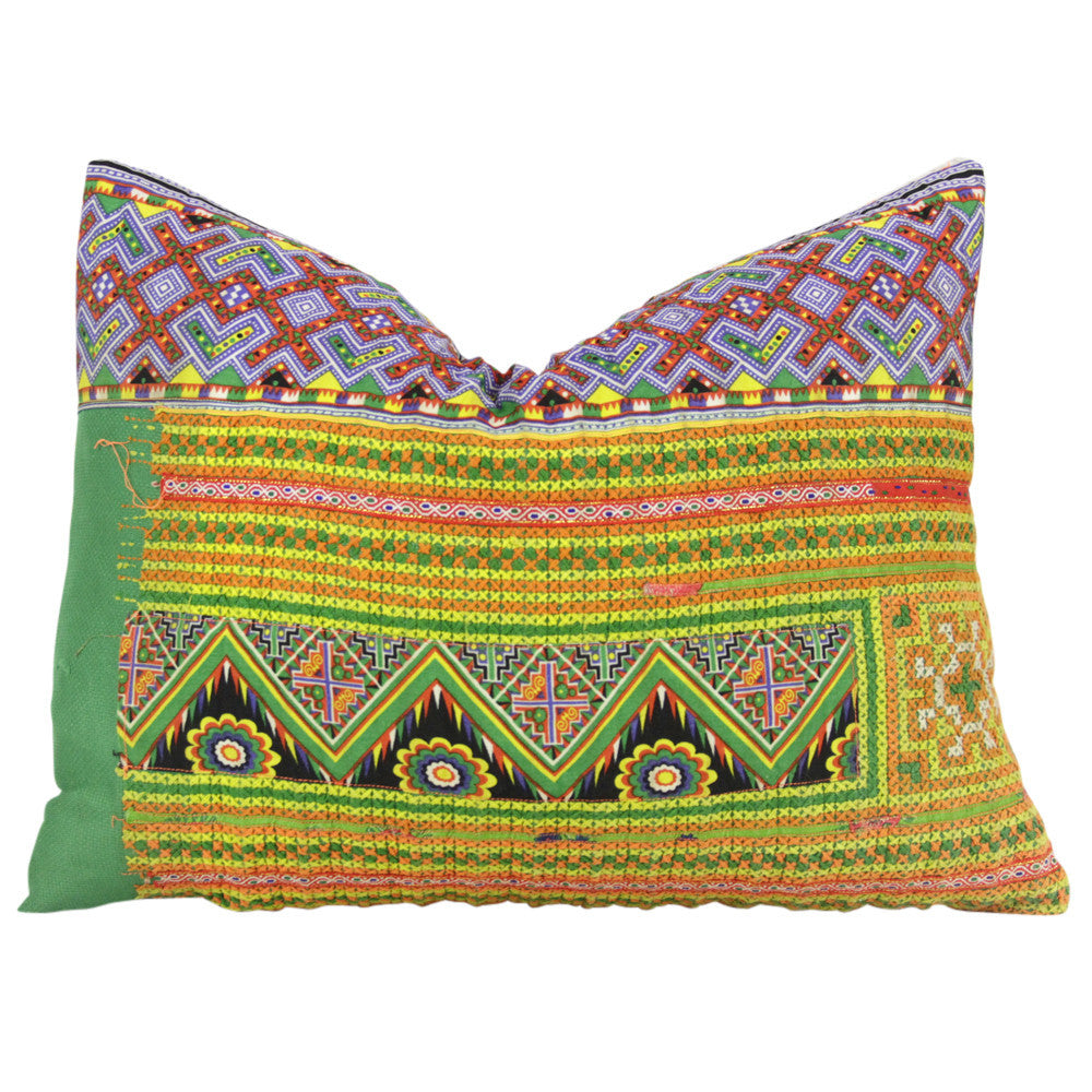 Neon Hmong Hill Tribe Pillow