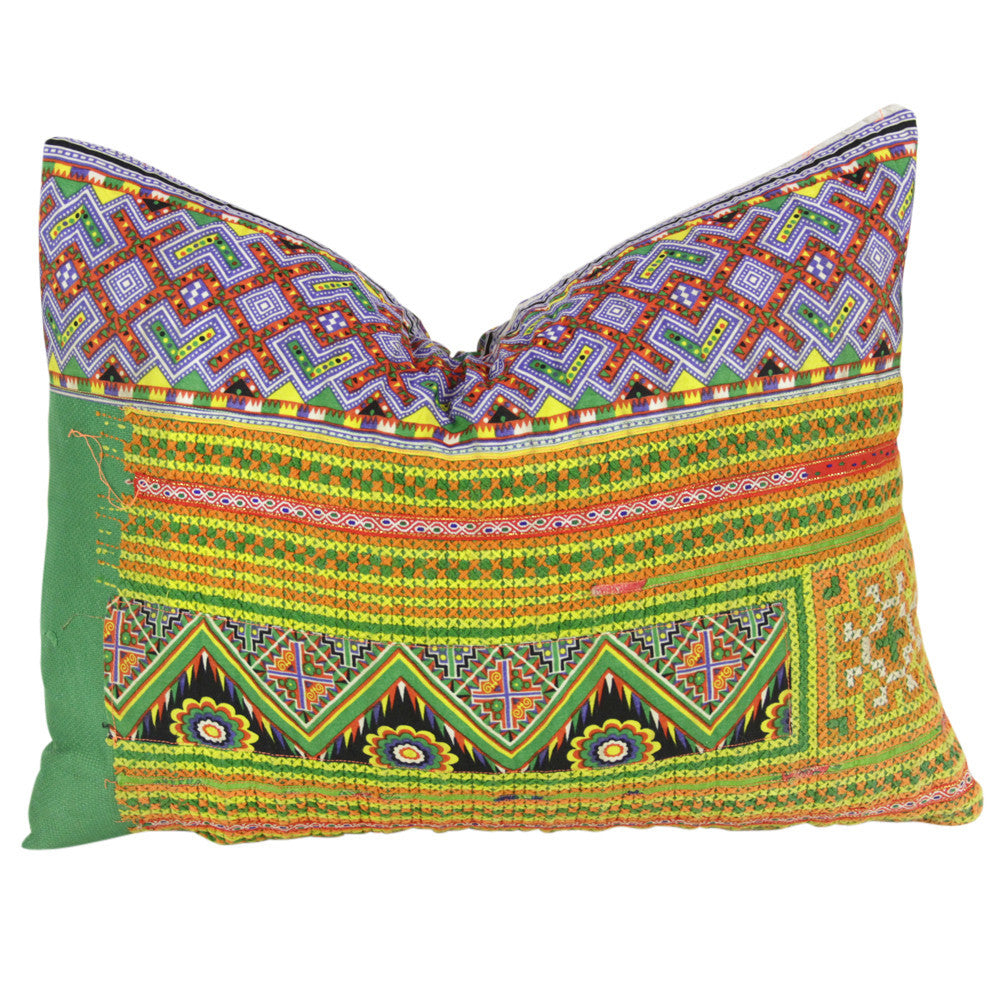 Neon Hmong Hill Tribe Pillow