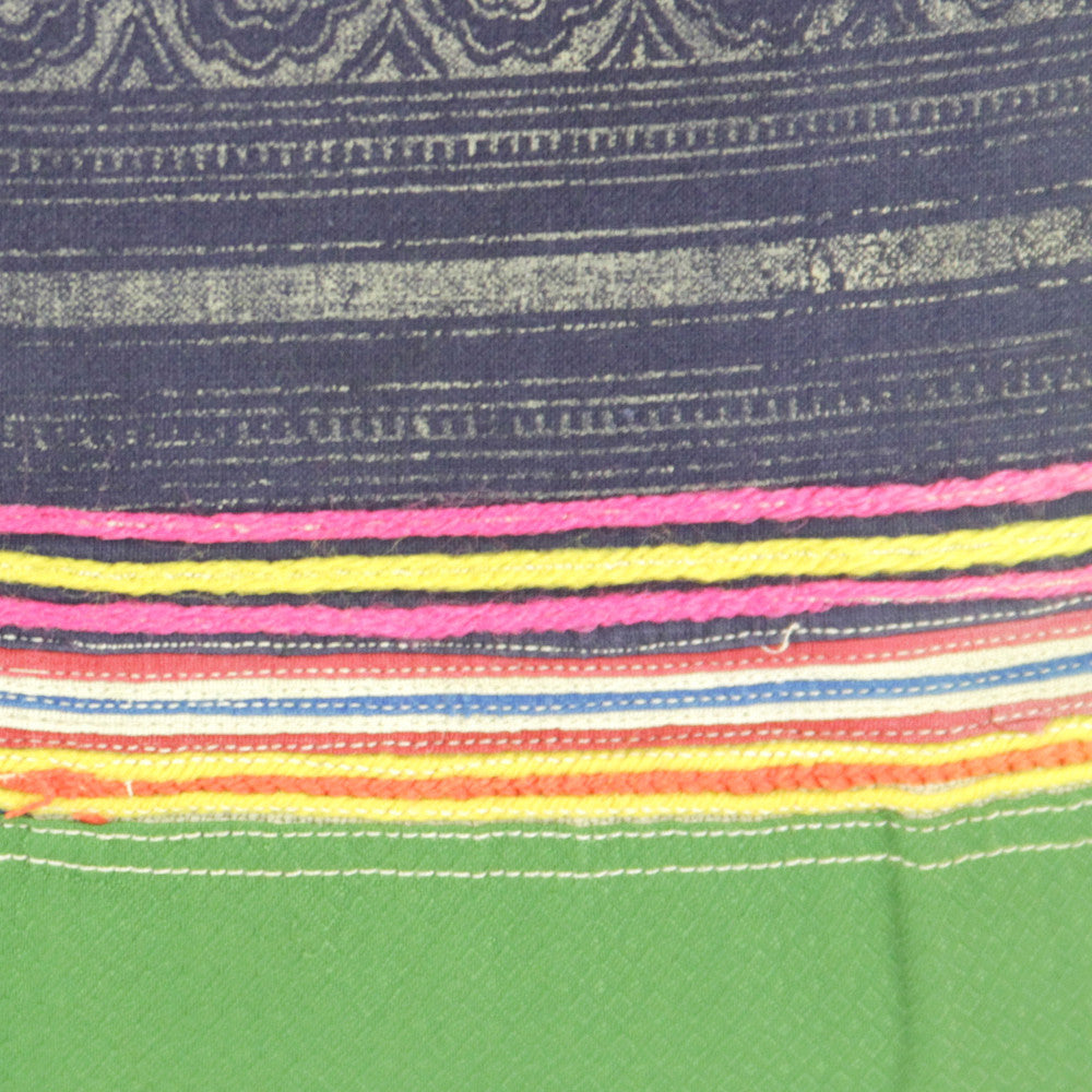 Navy Square Hmong Hill Tribe Pillow I
