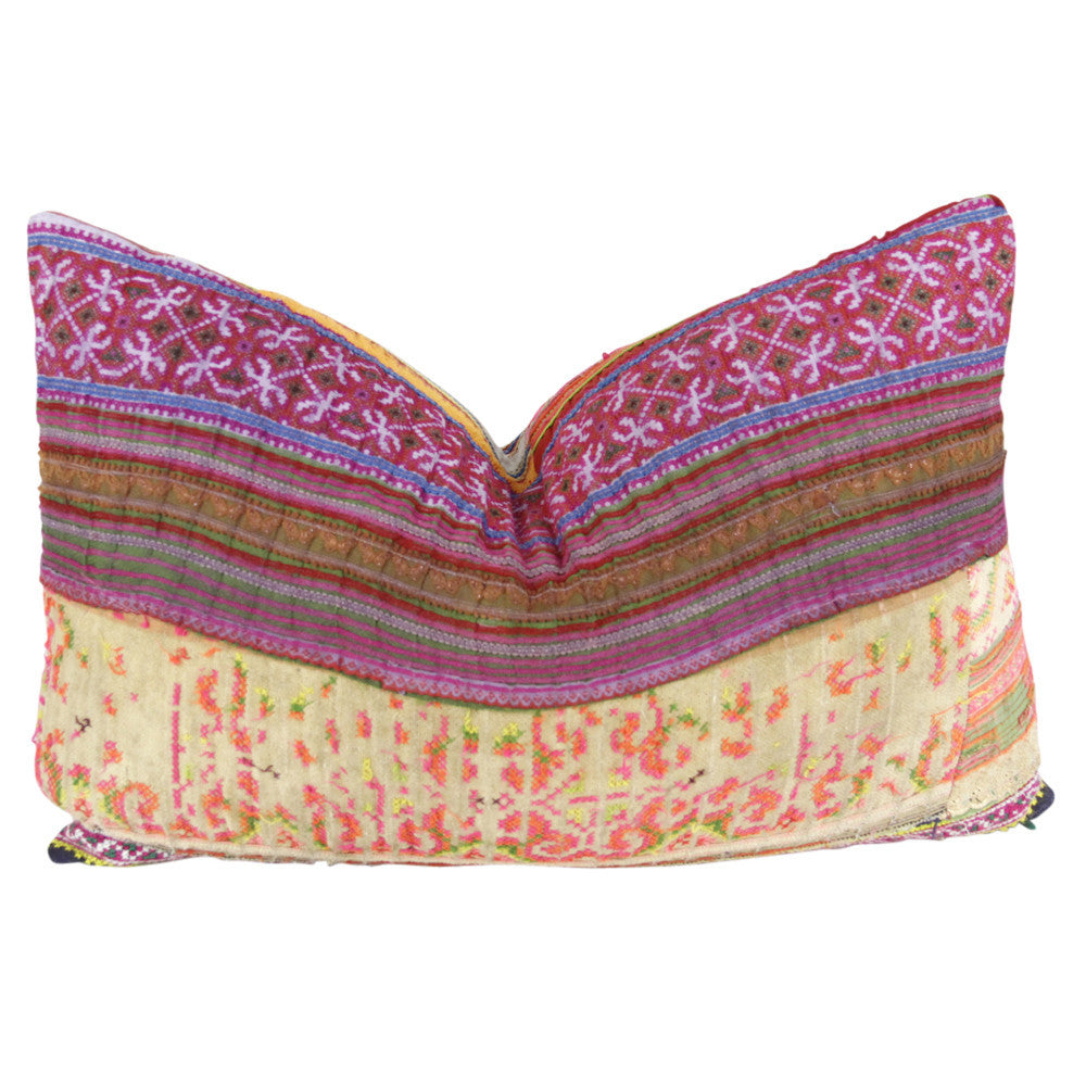 Stitched Hmong Hill Tribe Pillow