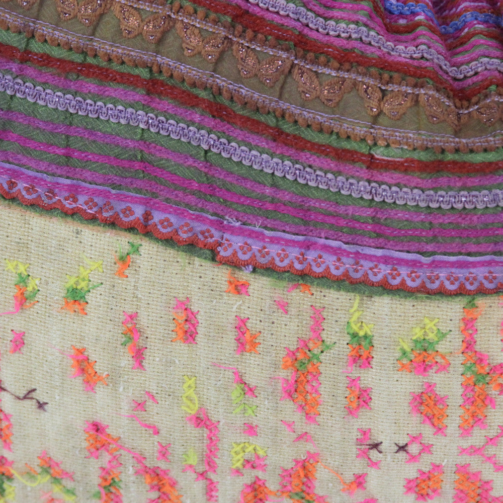 Stitched Hmong Hill Tribe Pillow
