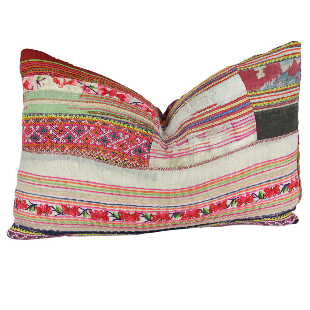Stitched Hmong Hill Tribe Pillow
