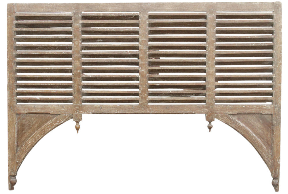 Indo French Sculptural Partition Headboard