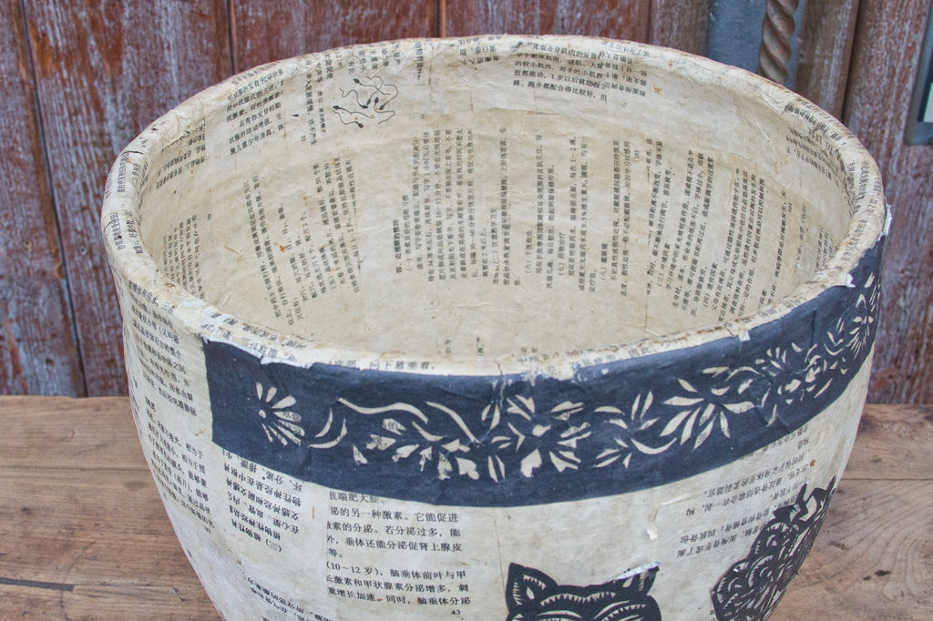 Cats Paper Mache Applique Basket
