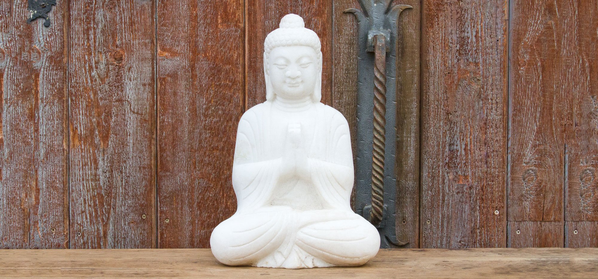 Burmese White Marble Seated Buddha