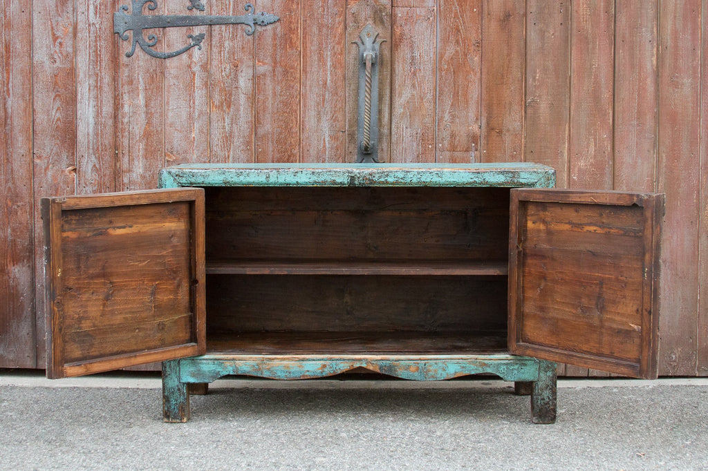 Vintage Painted Asian Buffet Cabinet
