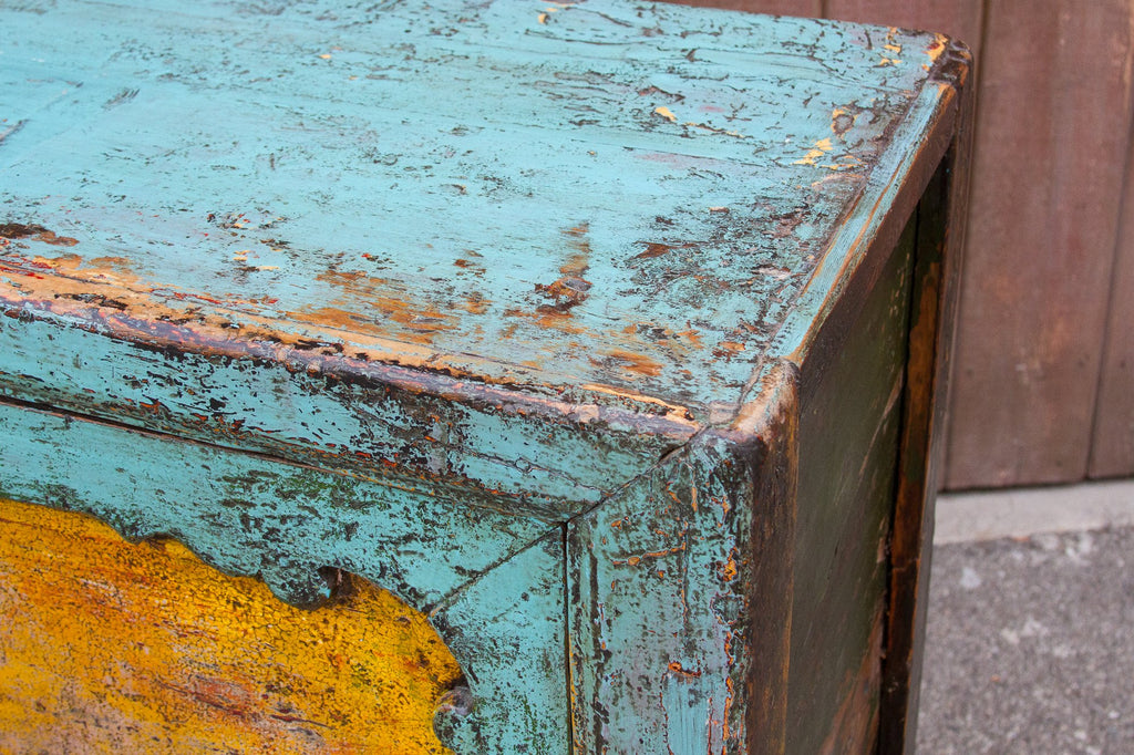 Vintage Painted Asian Buffet Cabinet