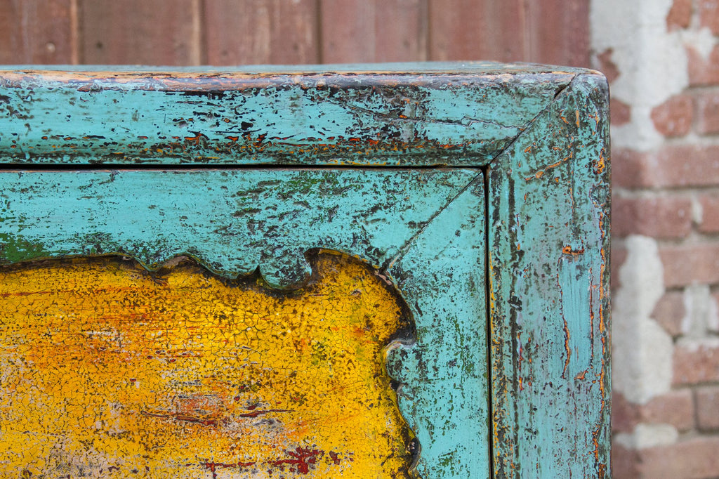 Vintage Painted Asian Buffet Cabinet