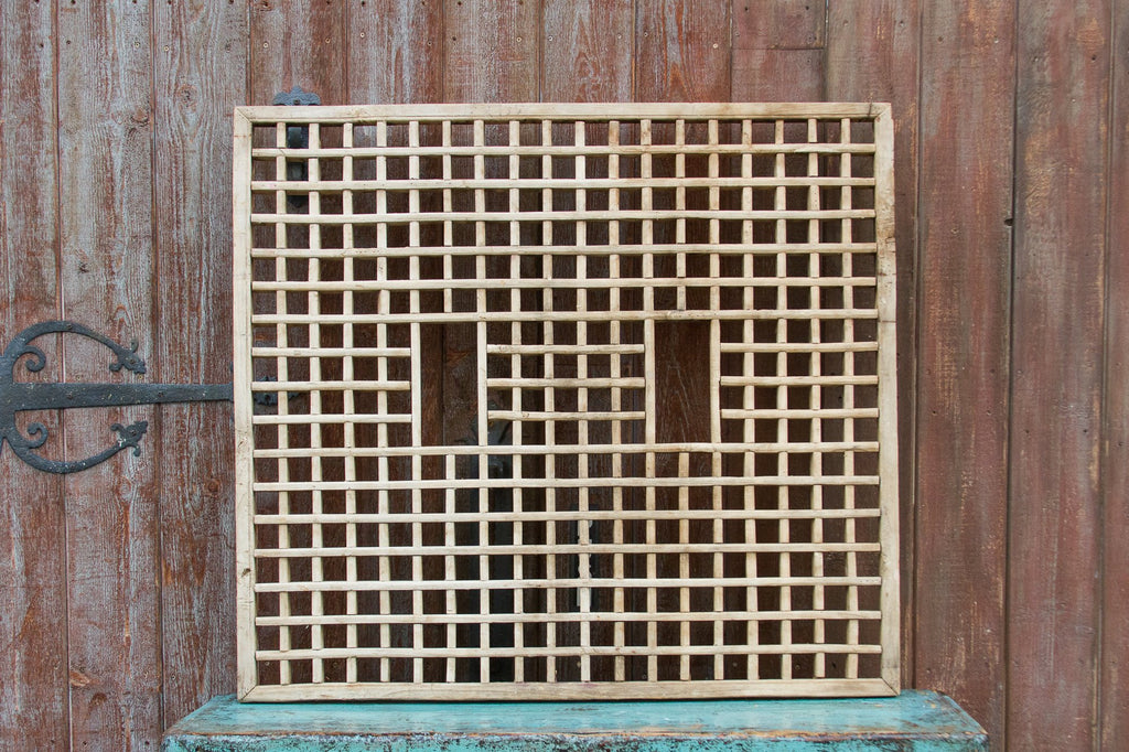 Exceptional Antique Open Lattice Window Panel