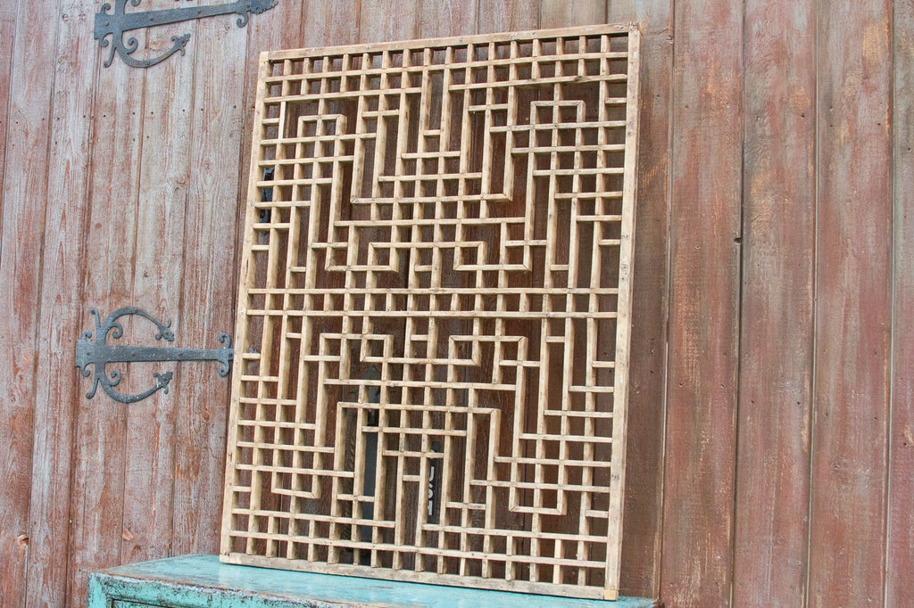 Striking Antique Open Lattice Window Panel