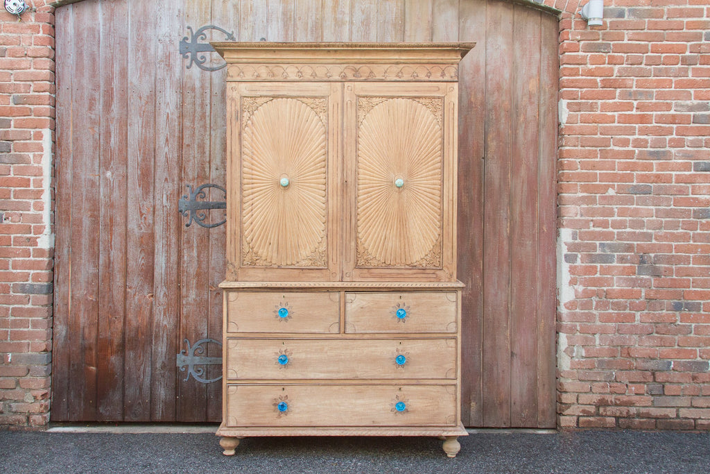 Circa 1850 Anglo Indian Sunburst Tall Linen Press