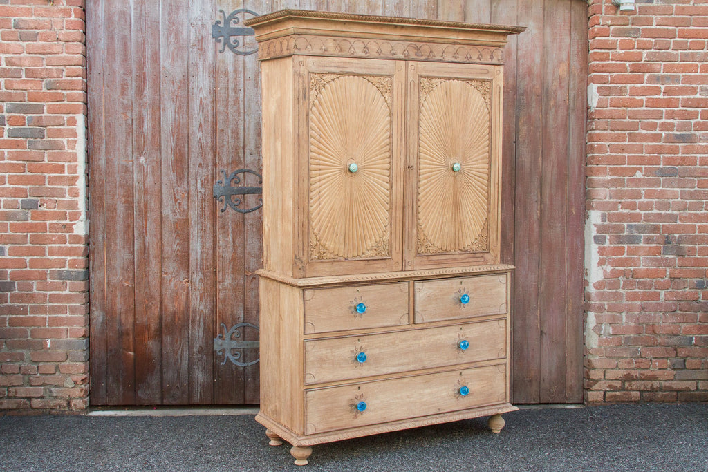 Circa 1850 Anglo Indian Sunburst Tall Linen Press