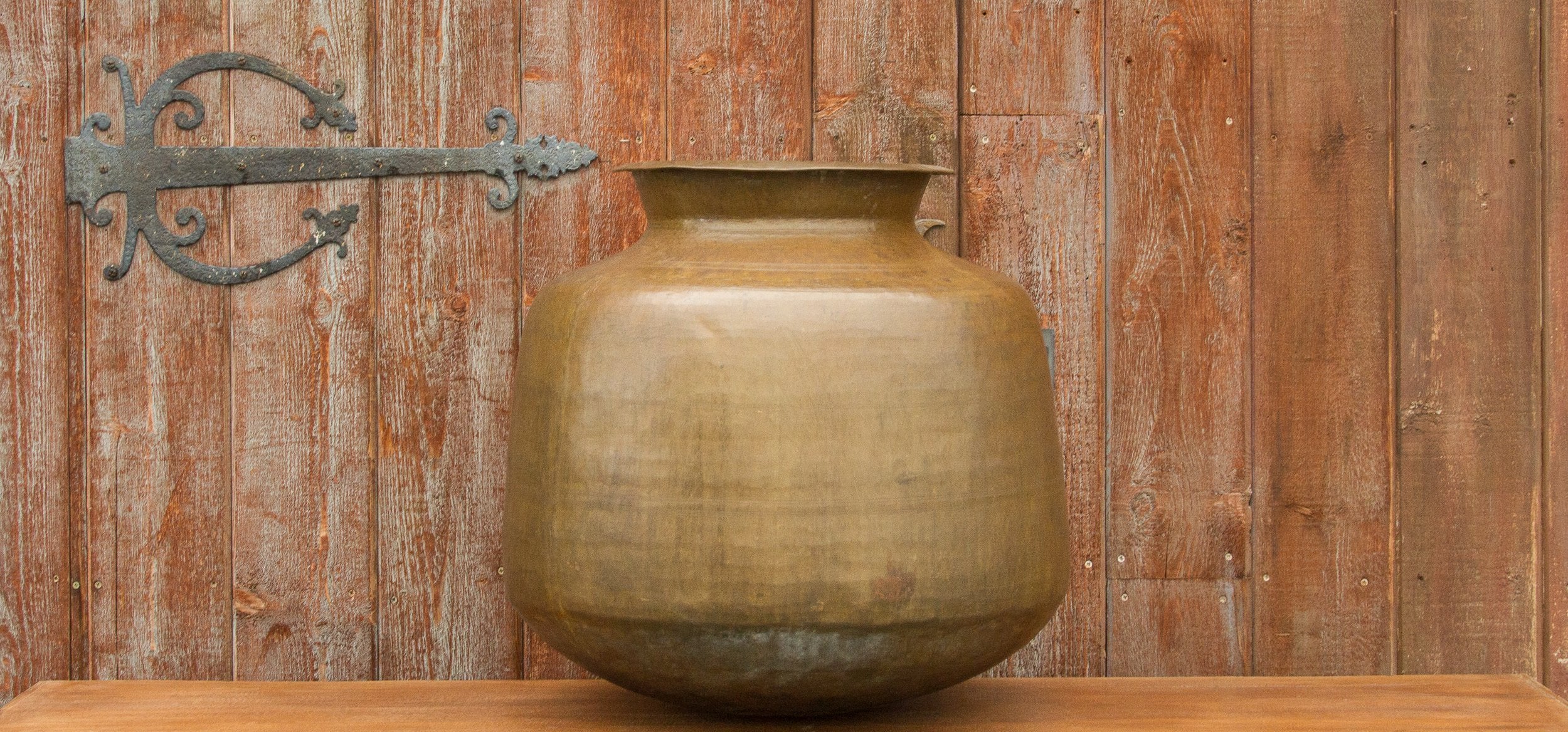 Antique Buttermilk Brass Pot
