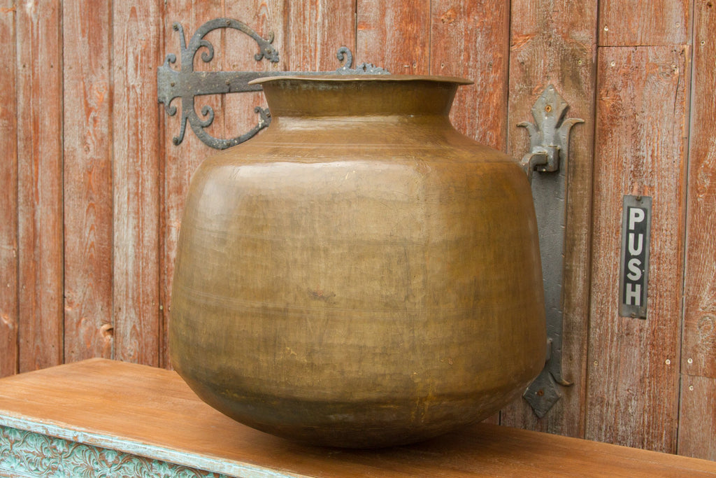 Antique Buttermilk Brass Pot