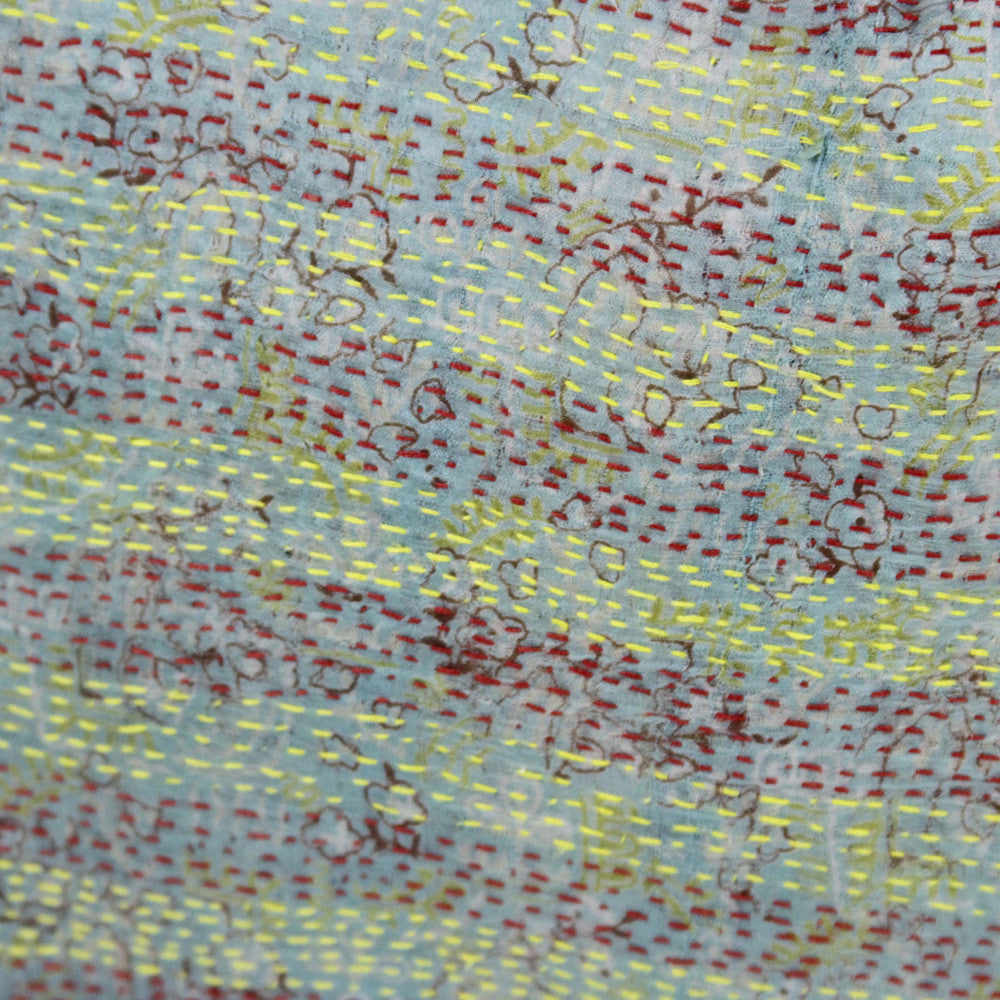 Multicolor Silk Kantha Pillow