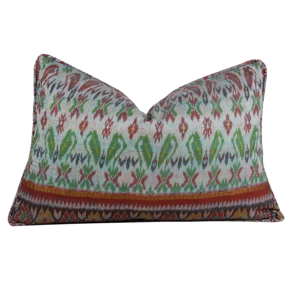 Festive Silk Kantha Pillow