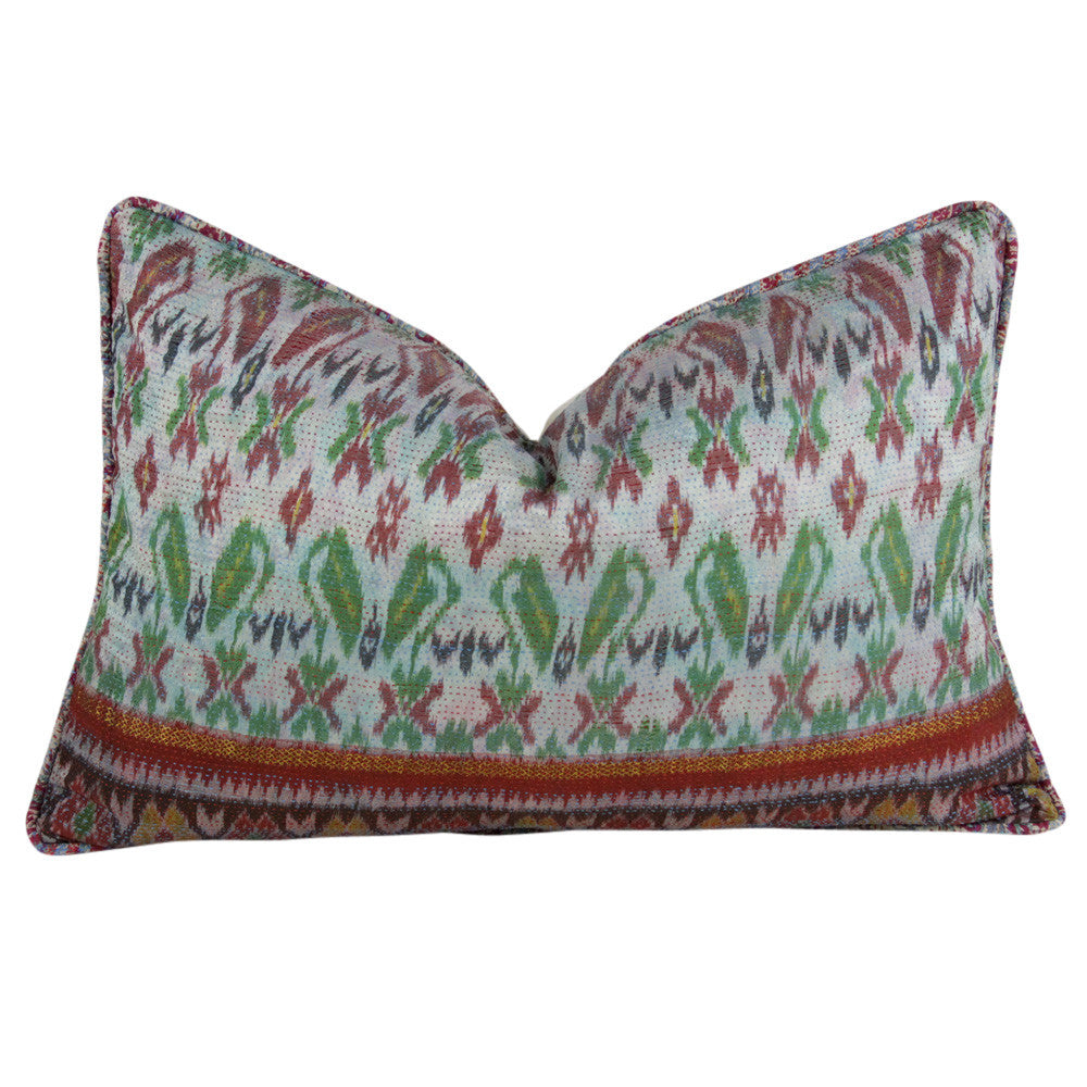 Festive Silk Kantha Pillow