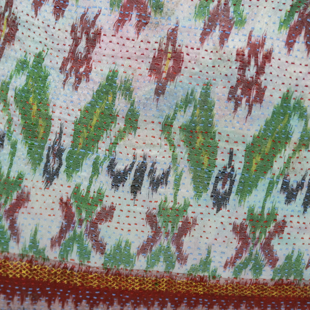 Festive Silk Kantha Pillow II