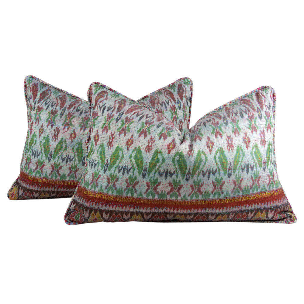 Festive Silk Kantha Pillow