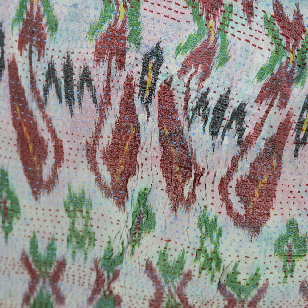 Festive Silk Kantha Pillow I