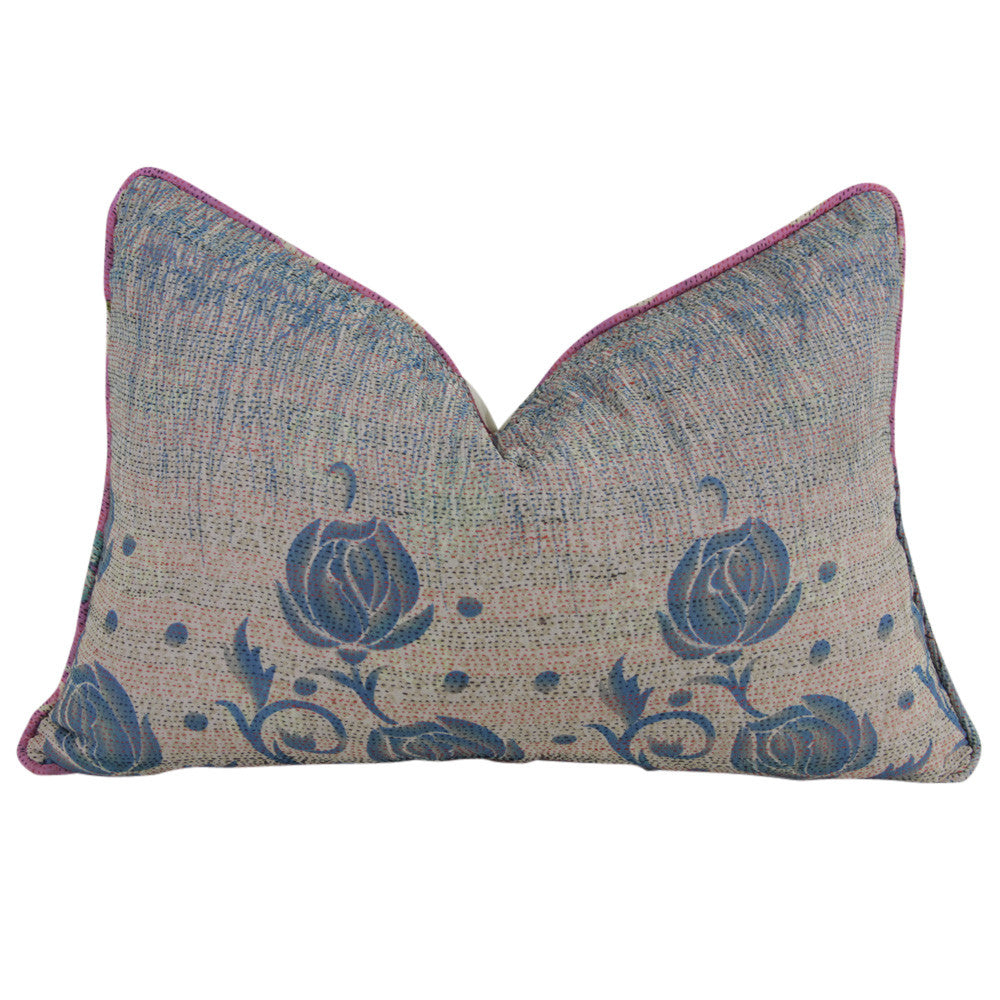 Sea Grass Silk Kantha Pillow I