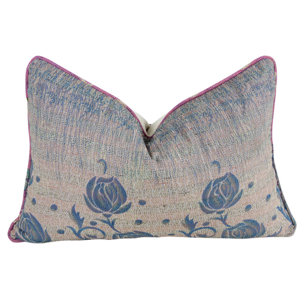 Sea Grass Silk Kantha Pillow I