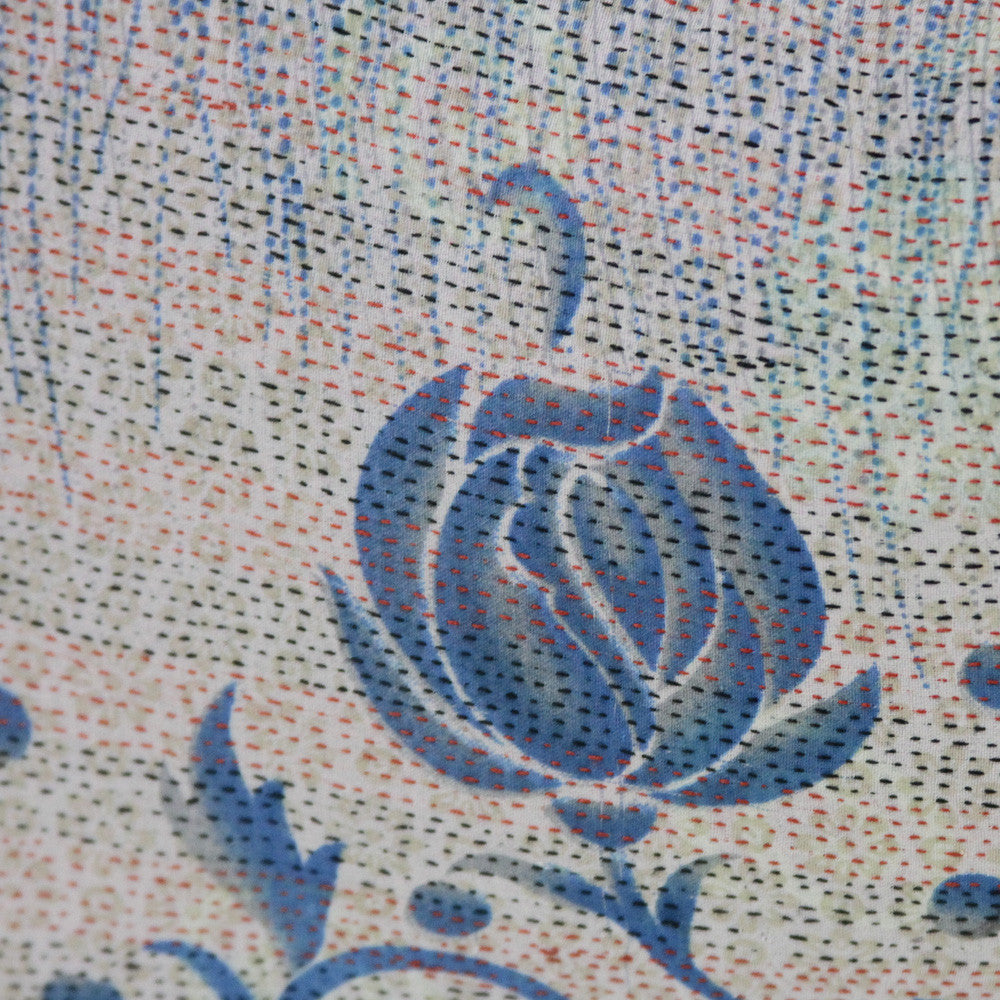 Sea Grass Silk Kantha Pillow I