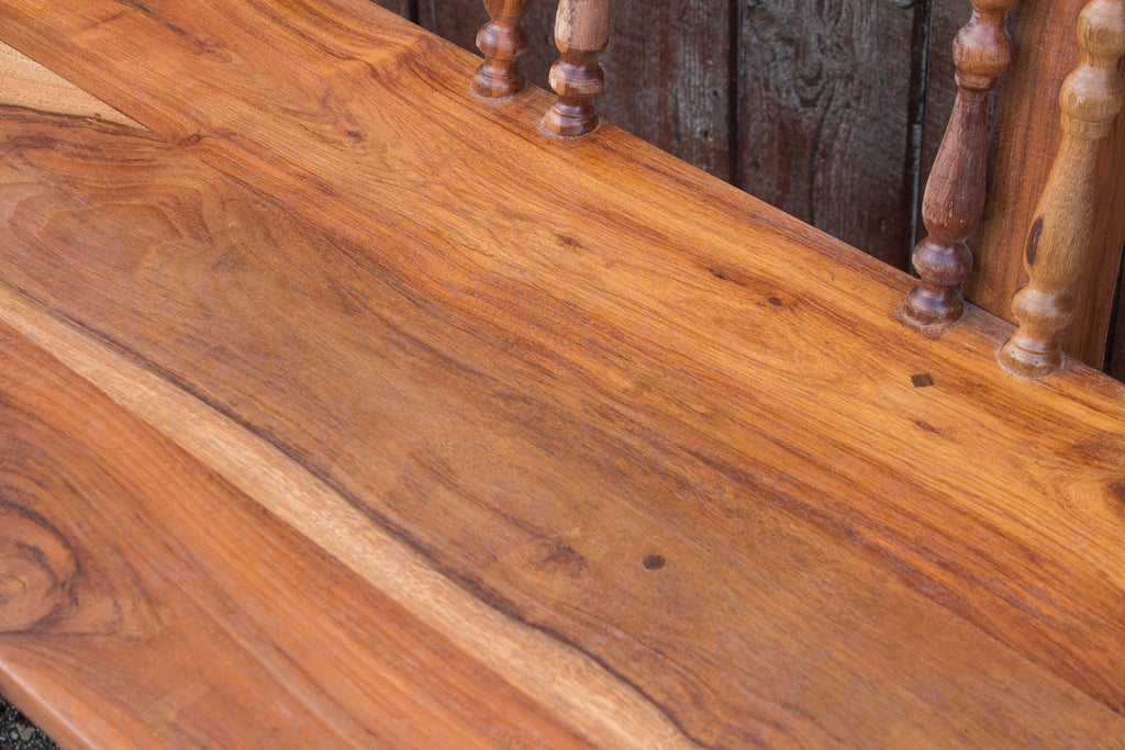 Carved Portuguese Colonial Pew Bench