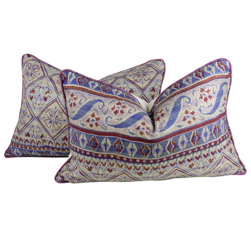 Diamond Silk Kantha Pillow