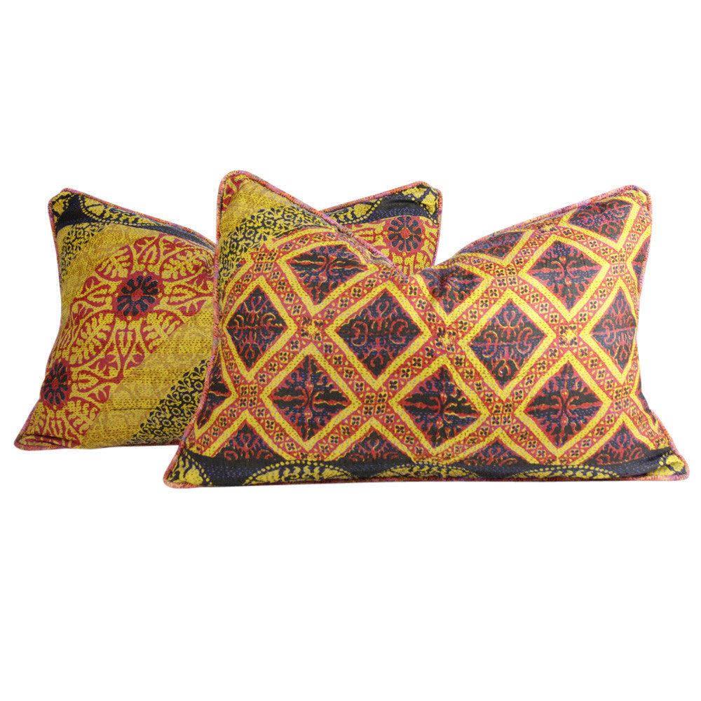 Sun Silk Kantha Pillow