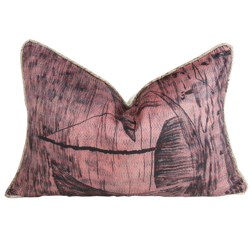 Brush Stroke Silk Kantha Pillow I
