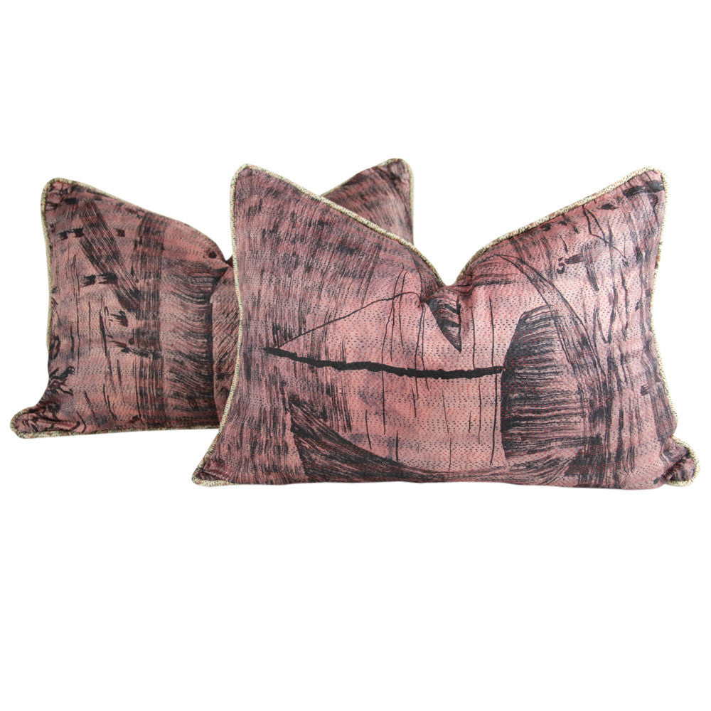 Brush Stroke Silk Kantha Pillow I