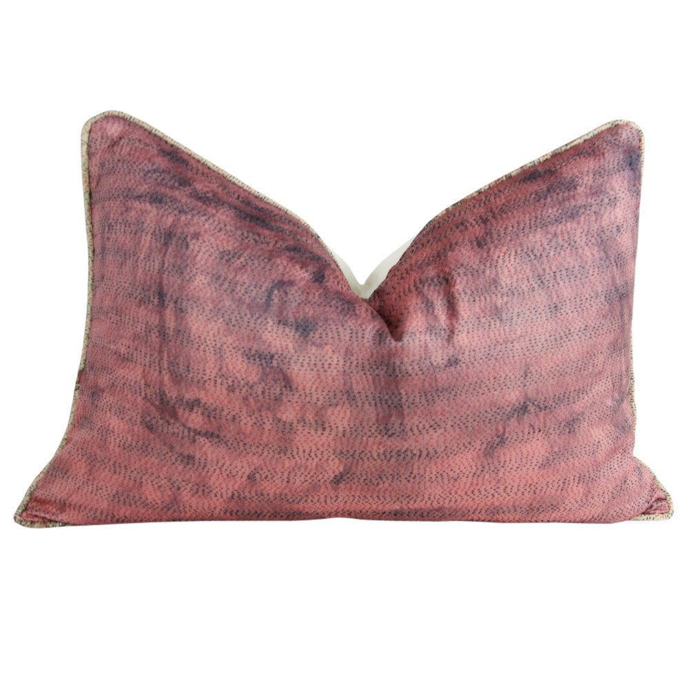 Pink Mist Silk Kantha Pillow