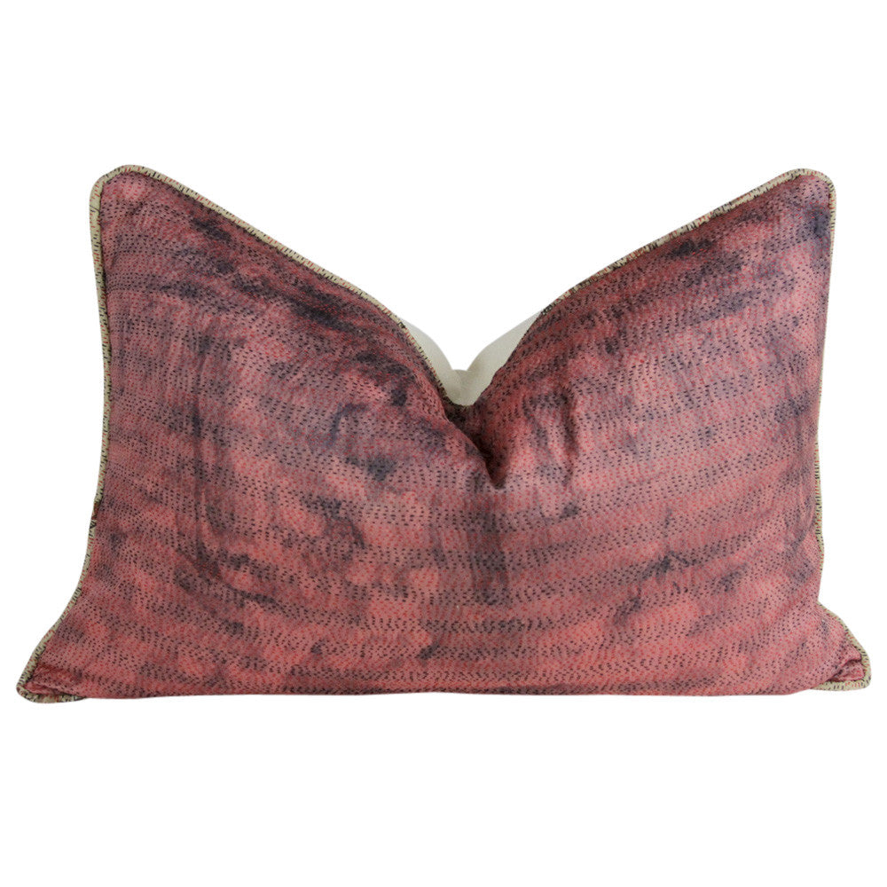 Pink Mist Silk Kantha Pillow