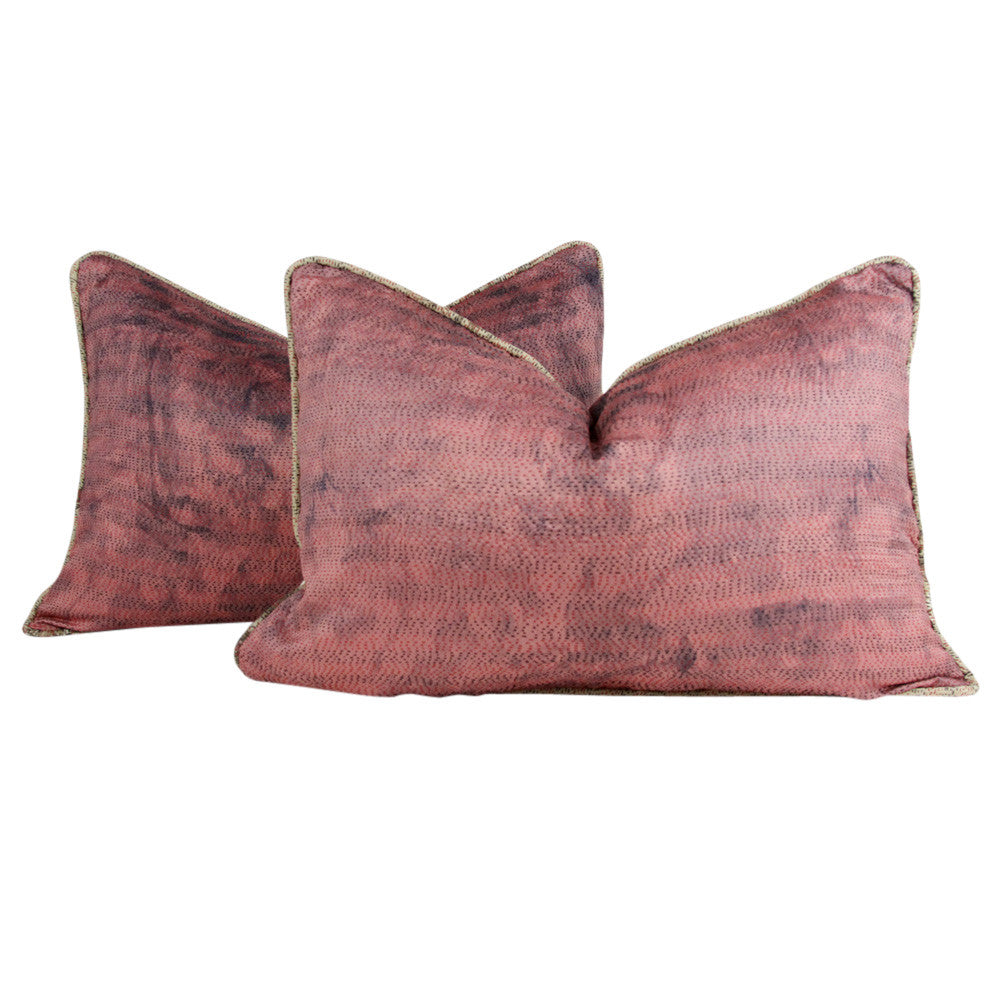 Pink Mist Silk Kantha Pillow